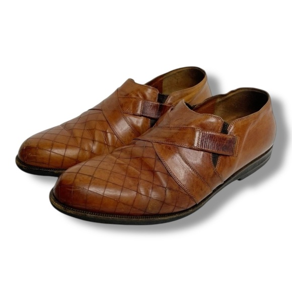 Lorenzo Banfi Italian Leather Brown Slip-On Loafers Men’s 8M Vintage 80s main image 4
